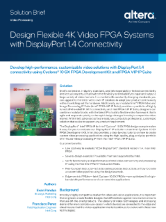 Design Flexible 4K Video FPGA Systems with DisplayPort 1.4 Connectivity