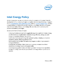 Intel Energy Policy