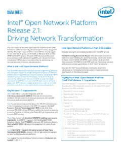 Intel® Open Network Platform Server Release 2.1: Driving Network Transformation